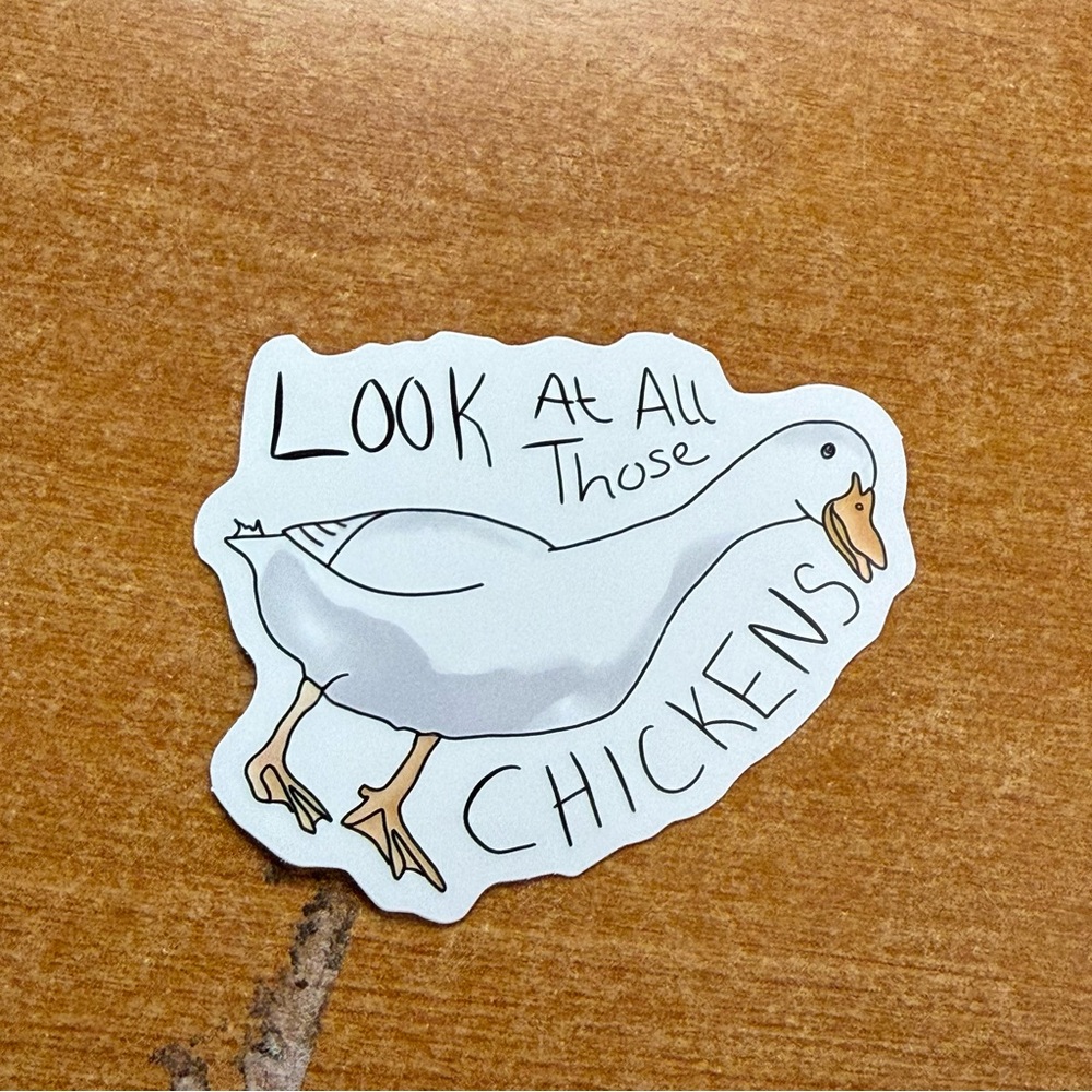 Humorous White‎ Goose Sticker for Home Decor